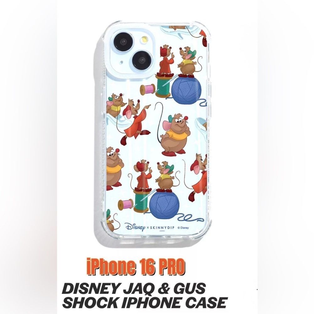 iPhone 16PRO Case- Disney’s Gus and Jaq!! Plus FREE glass protector! NIP